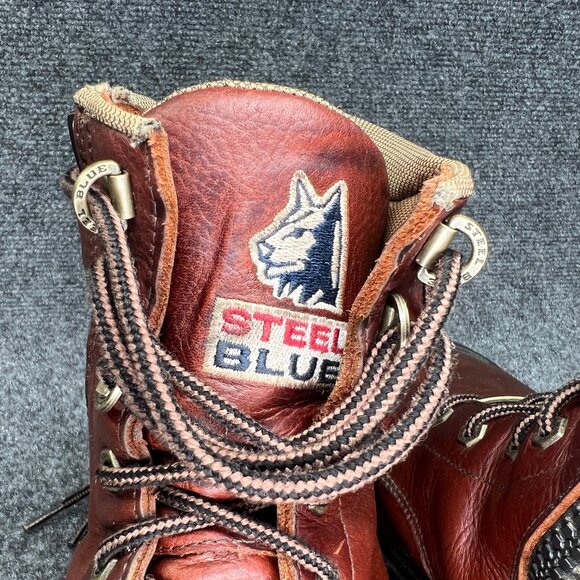 Steel Blue Argyle Met Bump 6" Waterproof MG Steel Toe Side Zipper Work Boots - Picture 14 of 15